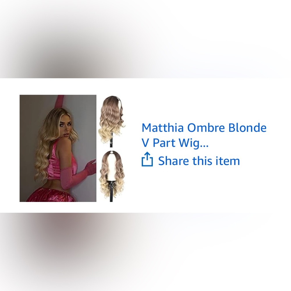 Ombre V Part Wig - Blonde and Brown